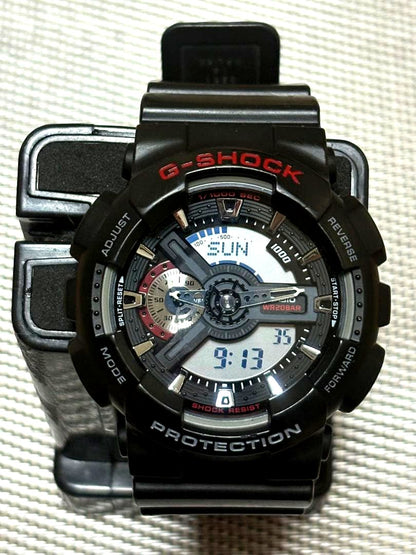 Casio G-Shock GA-110 digital analog watch model 5146 in black and red with large face