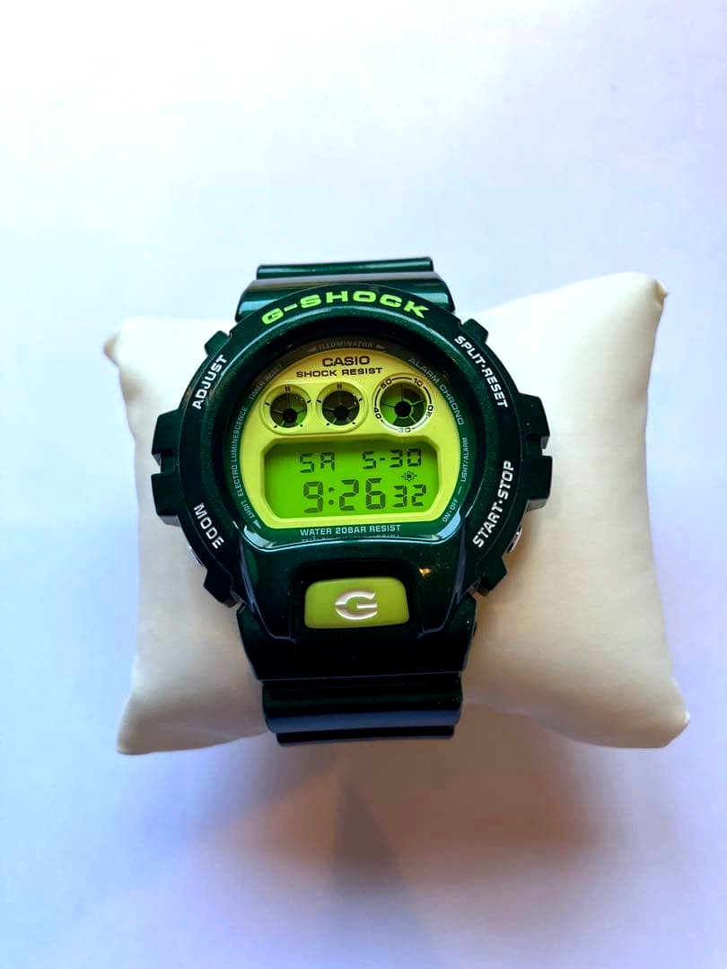 Casio G-Shock Crazy Colors DW-6900CC-3JF neon green and green quartz watch with rubber strap