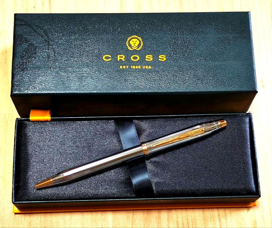Cross Classic Century Medalist Twist Ballpoint Pen with Black Ink and Metal Finish — Japan Import