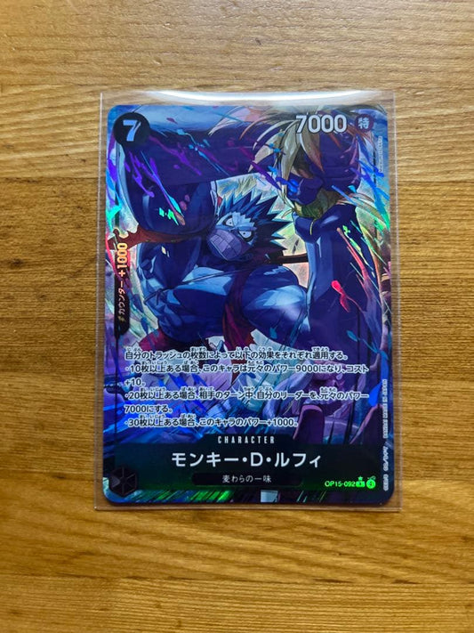 One Piece Monkey D. Luffy OP15-092 trading card with R★ parallel rarity in Japanese