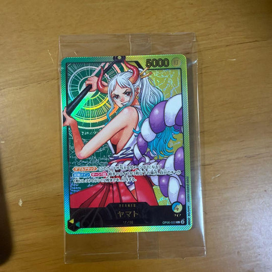 One Piece Card Game hologram character card featuring Yamato OP06-022 model