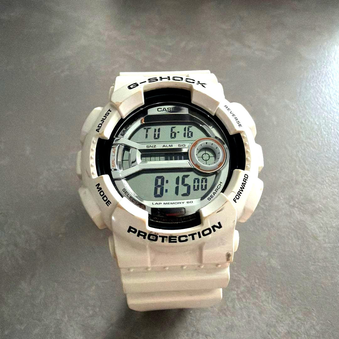 Casio G-Shock GD-110 model watch with white case and digital display Japan import