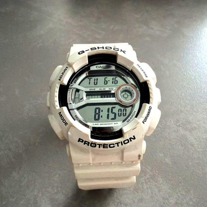 Casio G-Shock GD-110 model watch with white case and digital display Japan import