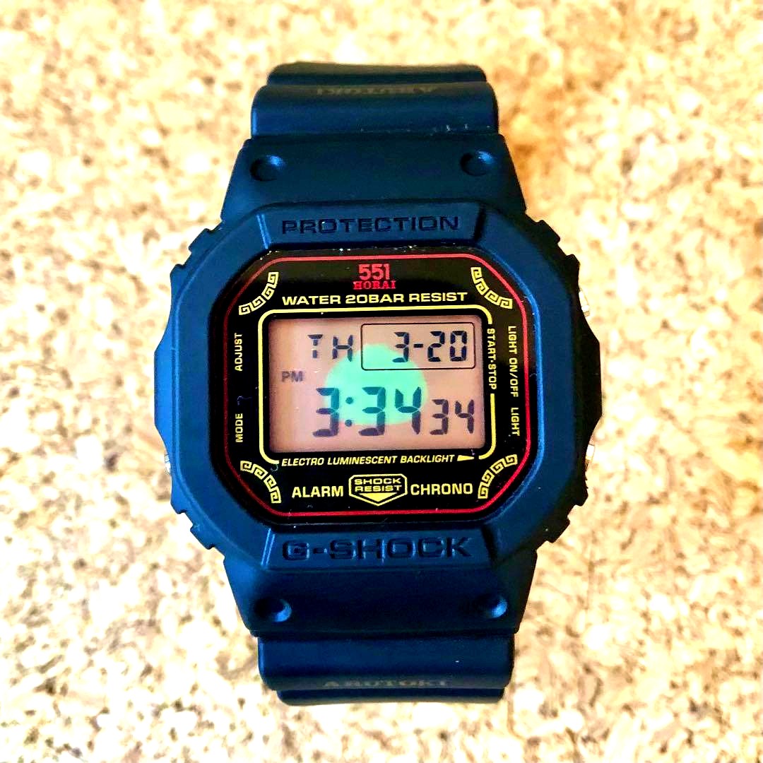 Casio G-Shock DW-5600 551 75th Edition limited edition watch with unique pig bun button feature
