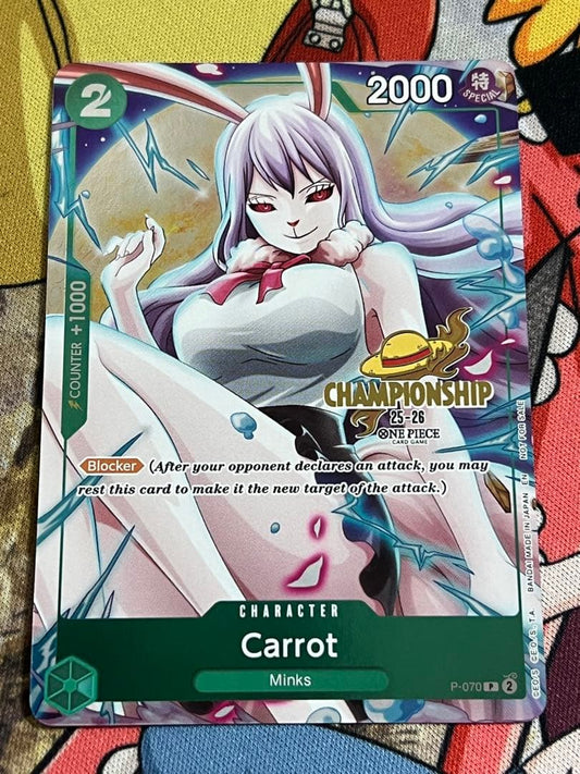 One Piece Card Game Championship 2025-2026 Carrot Limited Edition Gold Letter Stamp English Version Japan Import