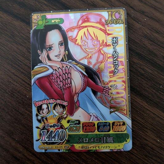 Bandai One Piece Bonney Match IC Premium Card featuring Boa Hancock with hologram effect Japan import