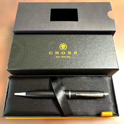 Brand Cross ballpoint pen twist type, Japan import, black barrel, retractable tip