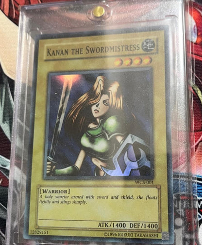 Yu-Gi-Oh Kanan the Swordmistress WCS-001 Ultra Rare trading card from Japan in like-new condition