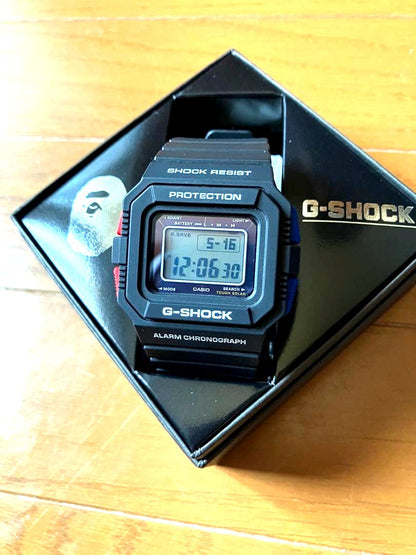 Casio G-Shock G-5500 BAPE collaboration limited edition wristwatch with original box