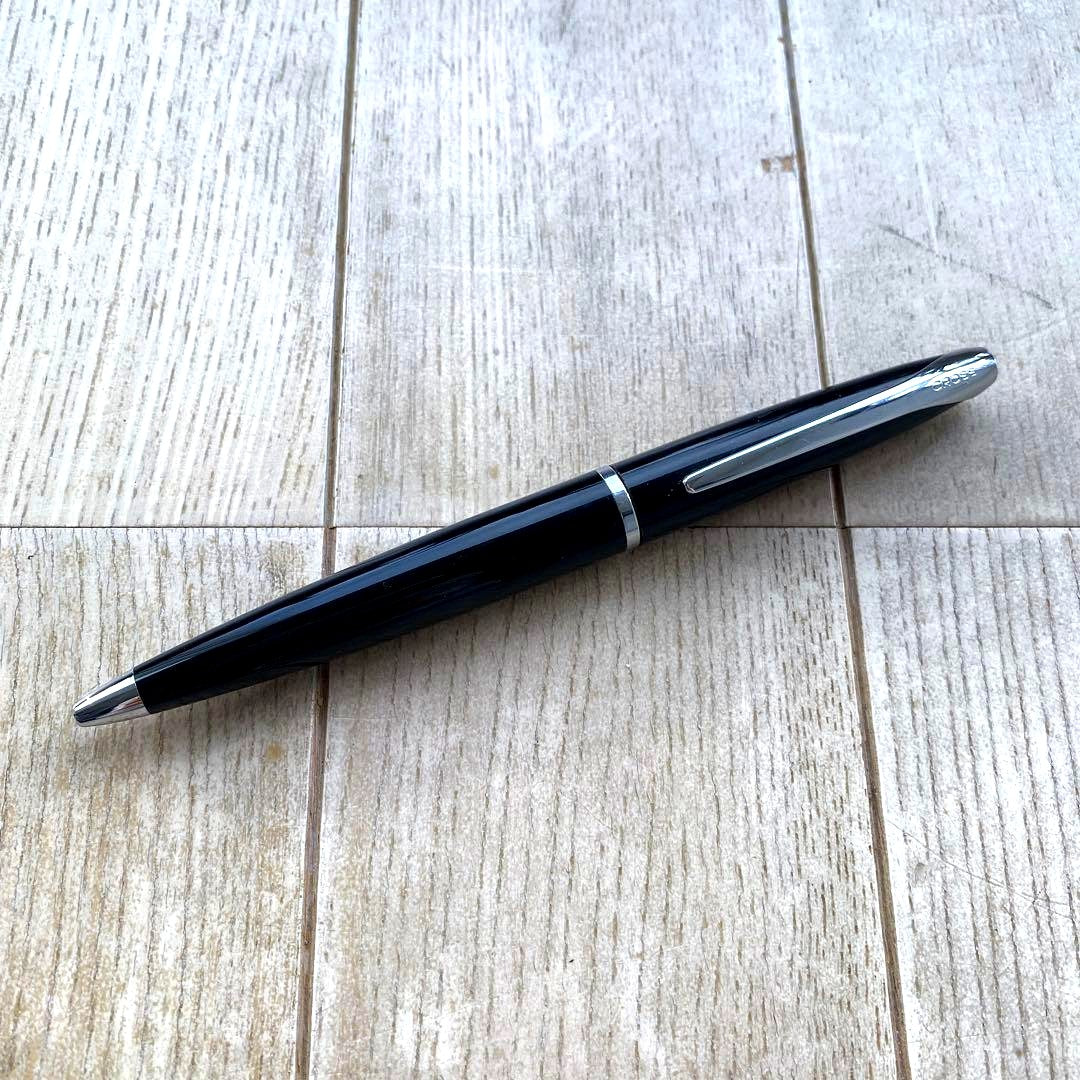 Cross black and silver ballpoint pen with twist action, Japan import