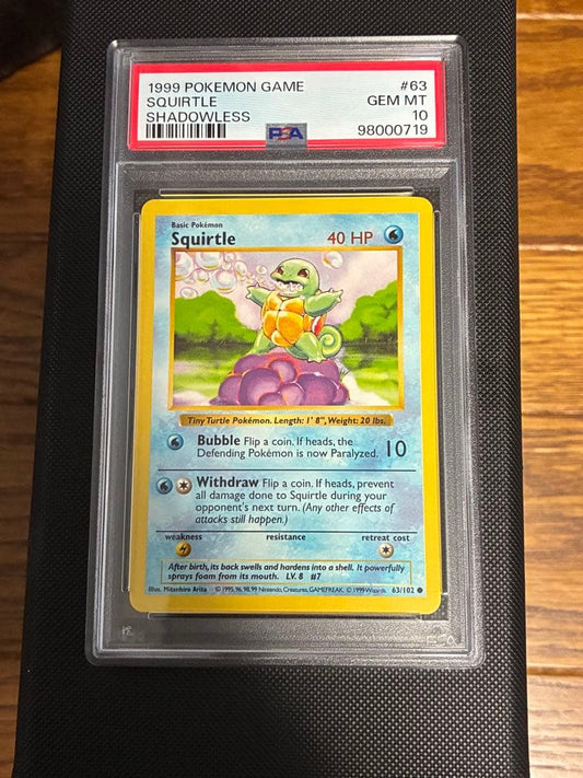 Pokemon Card Squirtle PSA10 First Edition Shadowless Old Back English Version