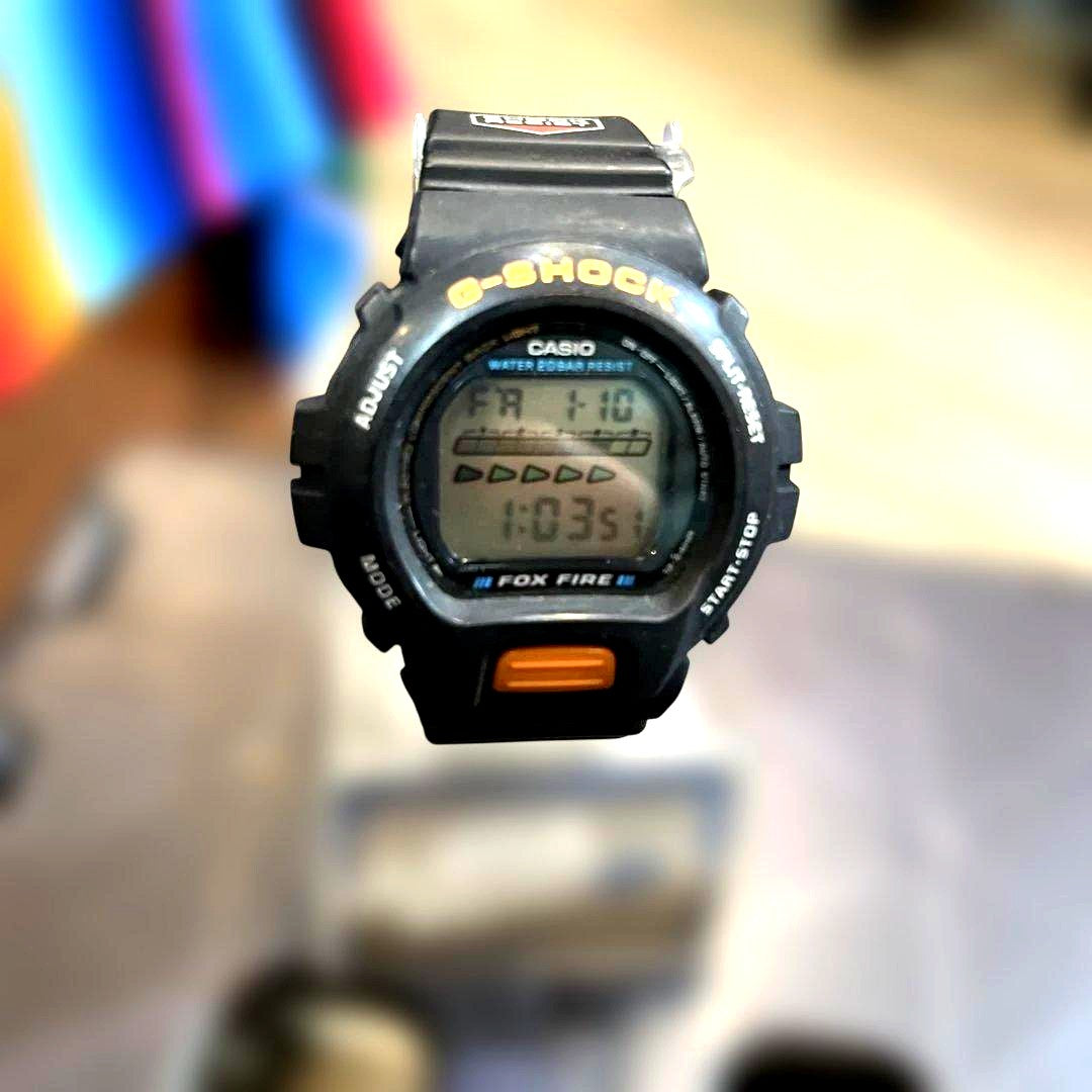 Casio G-Shock Digital Watch Black DW6600 display piece with digital screen and black resin strap