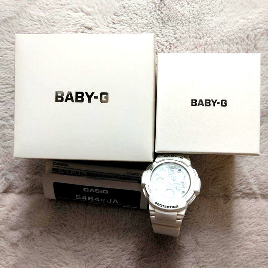 Casio Baby-G BGD-560SU-7JF solar radio-controlled watch with white band, used condition from 2016 Japan import