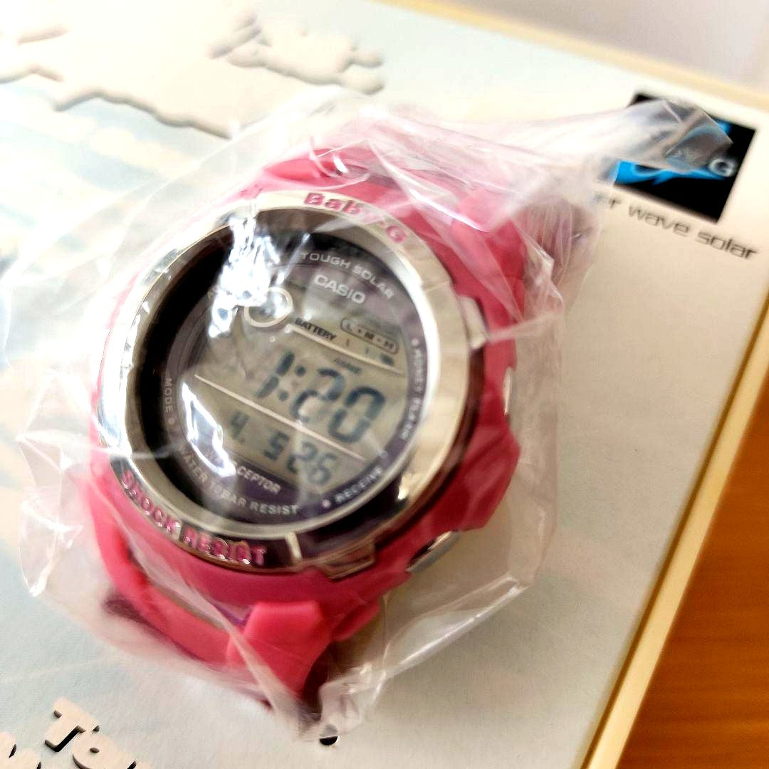 Casio Baby-G BGT-2500CHF-4JR Limited Edition solar radio watch with pink discoloration on strap