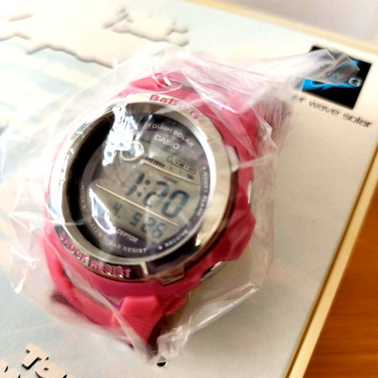 Casio Baby-G BGT-2500CHF-4JR Limited Edition solar radio watch with pink discoloration on strap