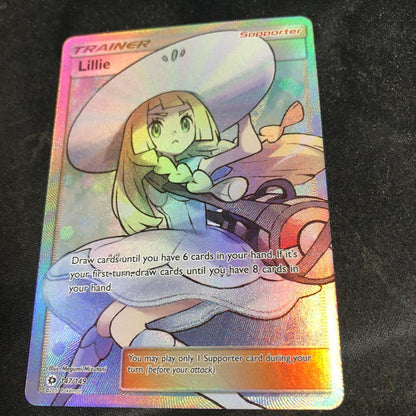 Genuine Nintendo Pokemon Card Hat Lillie SR English Version model 147/149 showing Lillie with a hat