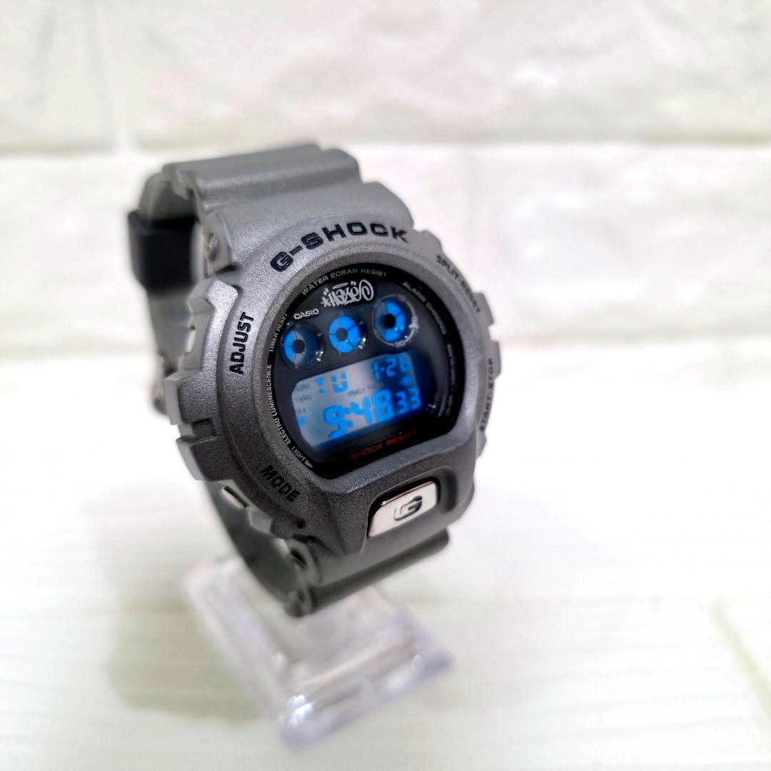 Casio G-Shock DW-6900M-8T Eric Haze limited collaboration silver watch with mirror LCD and blue backlight