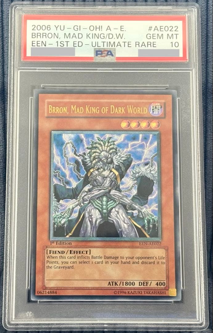 Yu-Gi-Oh! Dark World King Bron Asia Relief PSA 10 graded card in PSA case from Japan import