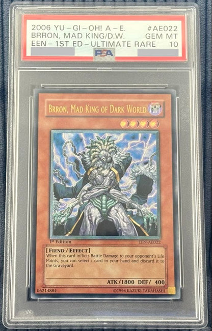 Yu-Gi-Oh! Dark World King Bron Asia Relief PSA 10 graded card in PSA case from Japan import