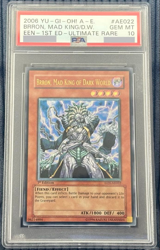 Yu-Gi-Oh! Dark World King Bron Asia Relief PSA 10 graded card in PSA case from Japan import