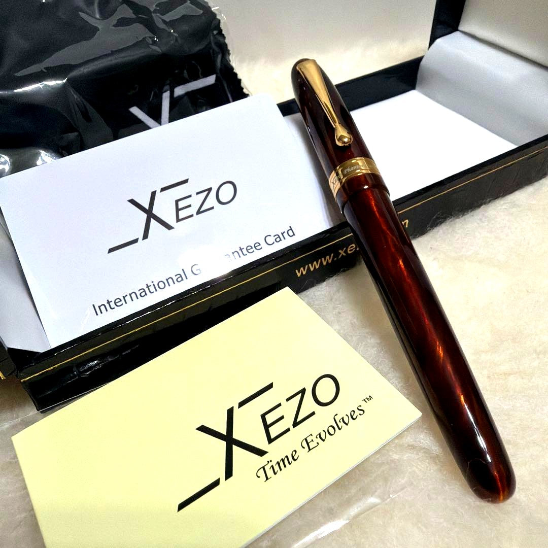 Xezo Handmade Fountain Pen Body No Ink with Guarantee Box, Cross & Case — Japan Import