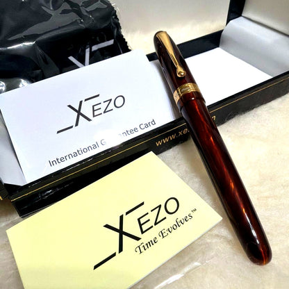 Xezo Handmade Fountain Pen Body No Ink with Guarantee Box, Cross & Case — Japan Import