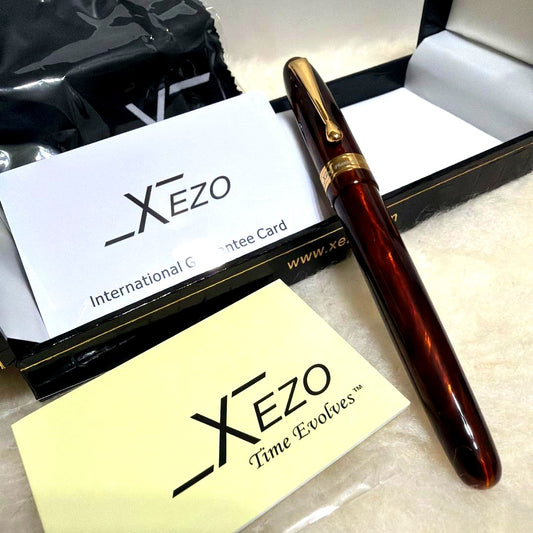 Xezo Handmade Fountain Pen Body No Ink with Guarantee Box, Cross & Case — Japan Import