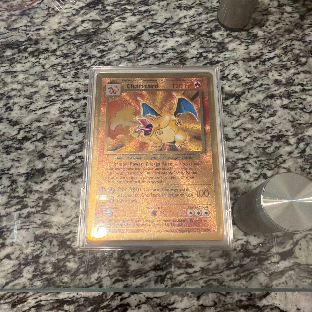 Pokemon Charizard trading card with 120 HP and Fire Spin attack, Japan import