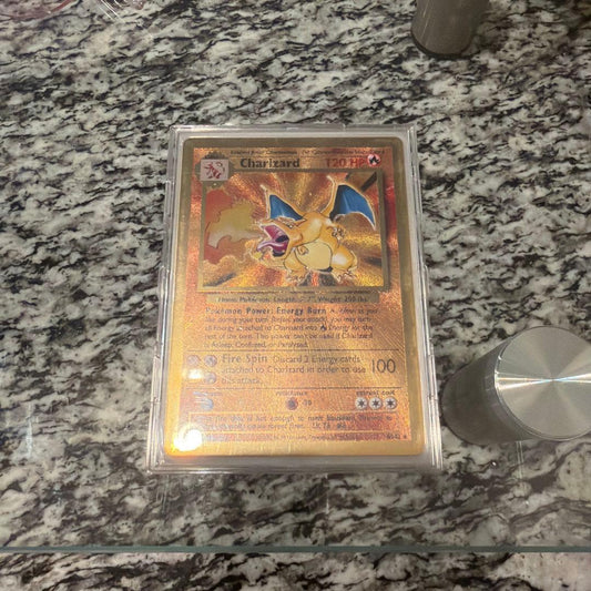 Pokemon Charizard trading card with 120 HP and Fire Spin attack, Japan import
