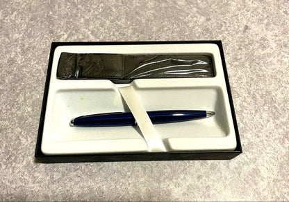 Cross black ballpoint pen with case and outer box, Japan import, brand new with test ink mark