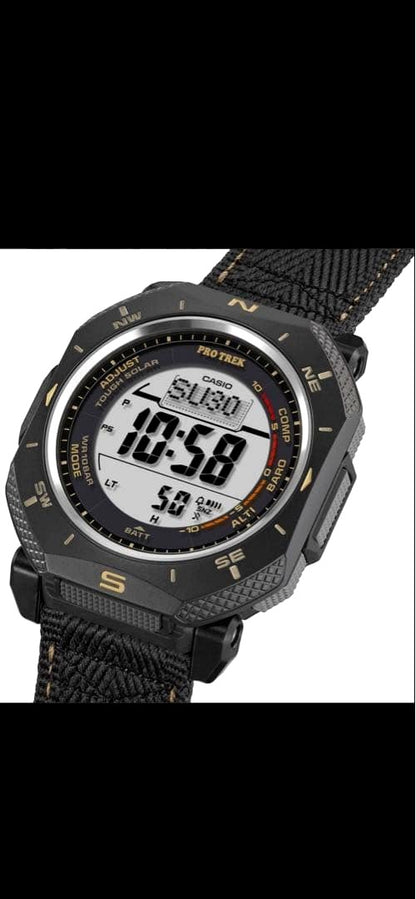 Casio Pro Trek Climber Line PRG-69B-1JF digital watch with solar power and triple sensor, resin case and stainless steel bezel