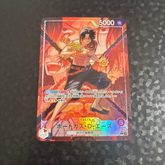 One Piece Trading Card Game Portgas D. Ace Leader Parallel L Parallel card front view