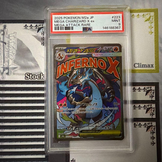 Bandai Mega Charizard X MA PSA9 graded Pokémon card M2a 223/193 from Mega Dreamex Japanese import