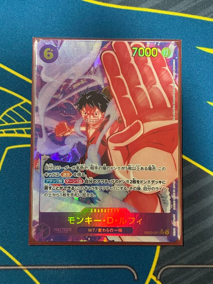 One Piece Monkey D. Luffy SEC Parallel EB02-061 trading card Japan import in protective sleeve