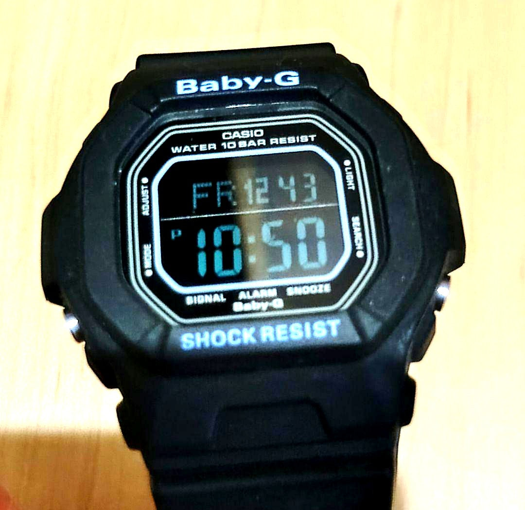 Casio Baby-G 5600 black digital watch with square face and shock resistant design