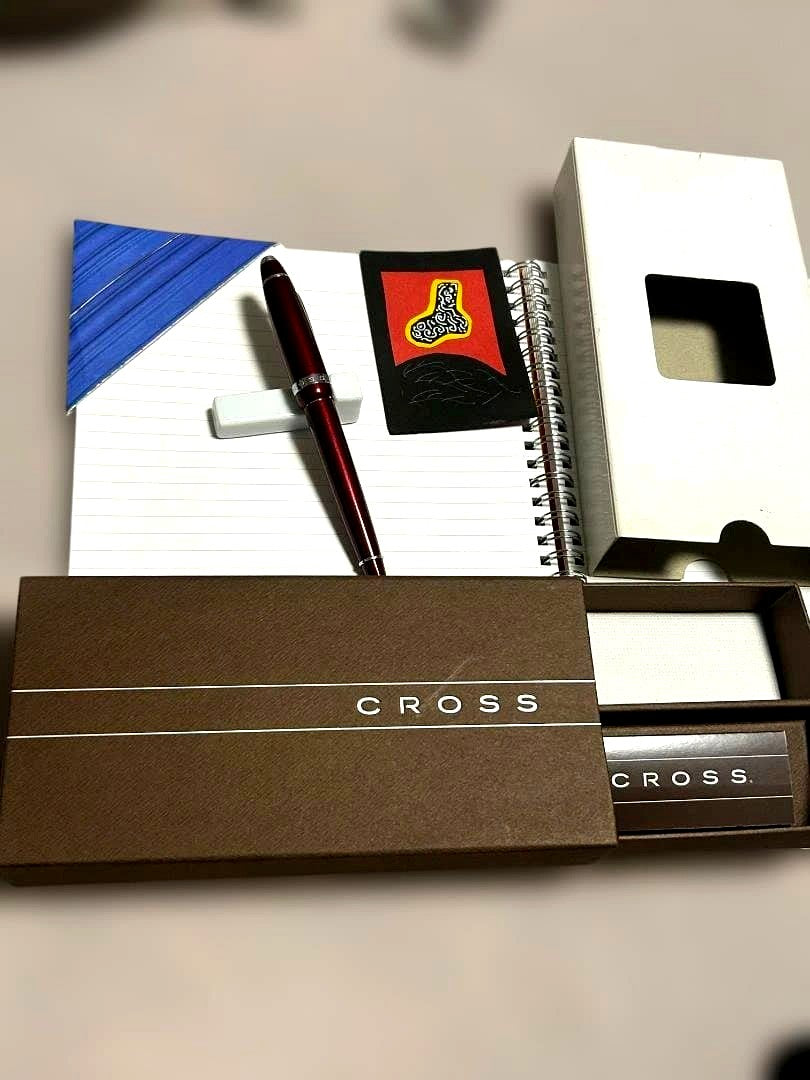Cross Bailey Old Model Pen M Medium Red Metallic and Silver