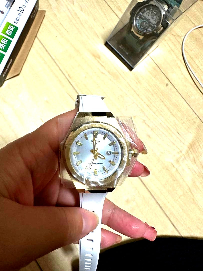 Casio Baby-G G-MS MSG-S500G-7AJF slim solar watch with white dial and 10 ATM water resistance