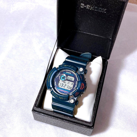 Casio G-Shock GW-200 Frogman black watch Japan import showing front view with digital display