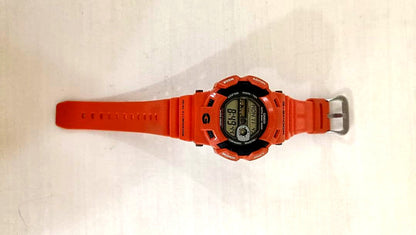 Casio G-Shock Gulfman GW-9100R orange rescue watch with durable design and no accessories visible