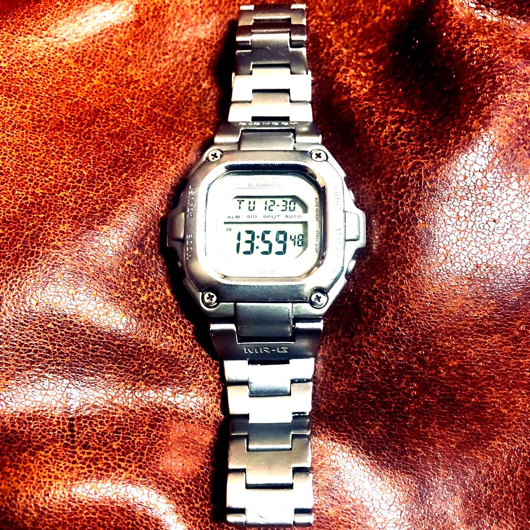 Casio Full Metal G-Shock vintage model from 1996 showing full metal case and display