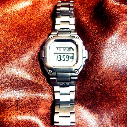 Casio Full Metal G-Shock vintage model from 1996 showing full metal case and display