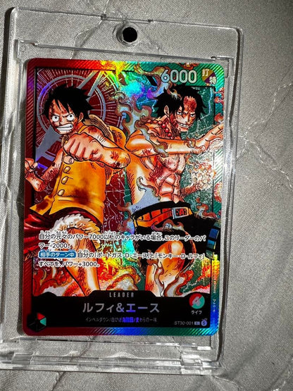 One Piece Luffy & Ace Leader Parallel trading card ST13-001 with fighting attribute and power 6000