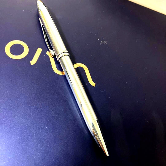 Cross Townsend fountain pen in used excellent condition with black body and silver accents