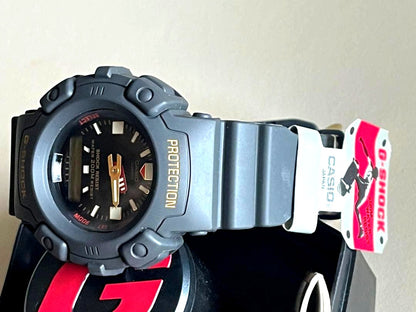Casio G-Shock AW-560 digital and analog watch with stainless steel back and black strap