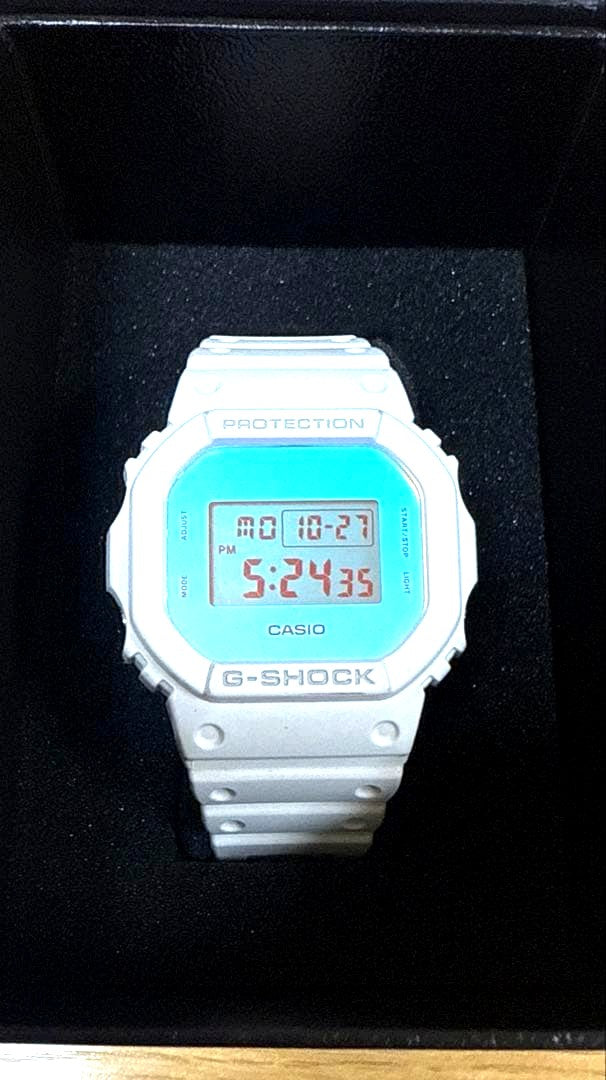Casio G-Shock Beach Time Lapse Series DW-5600TL-7JF digital watch with gradient glass and black resin band