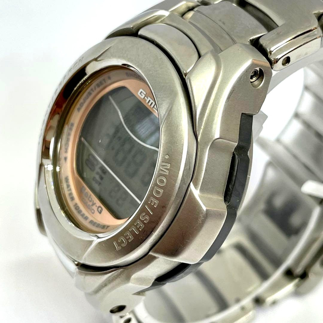 Casio Baby-G MSG-110 GMS full metal silver and pink wristwatch, genuine Japan import