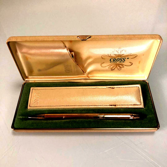 Cross 10K gold filled ballpoint pen model 1/20 with genuine leather case made in USA