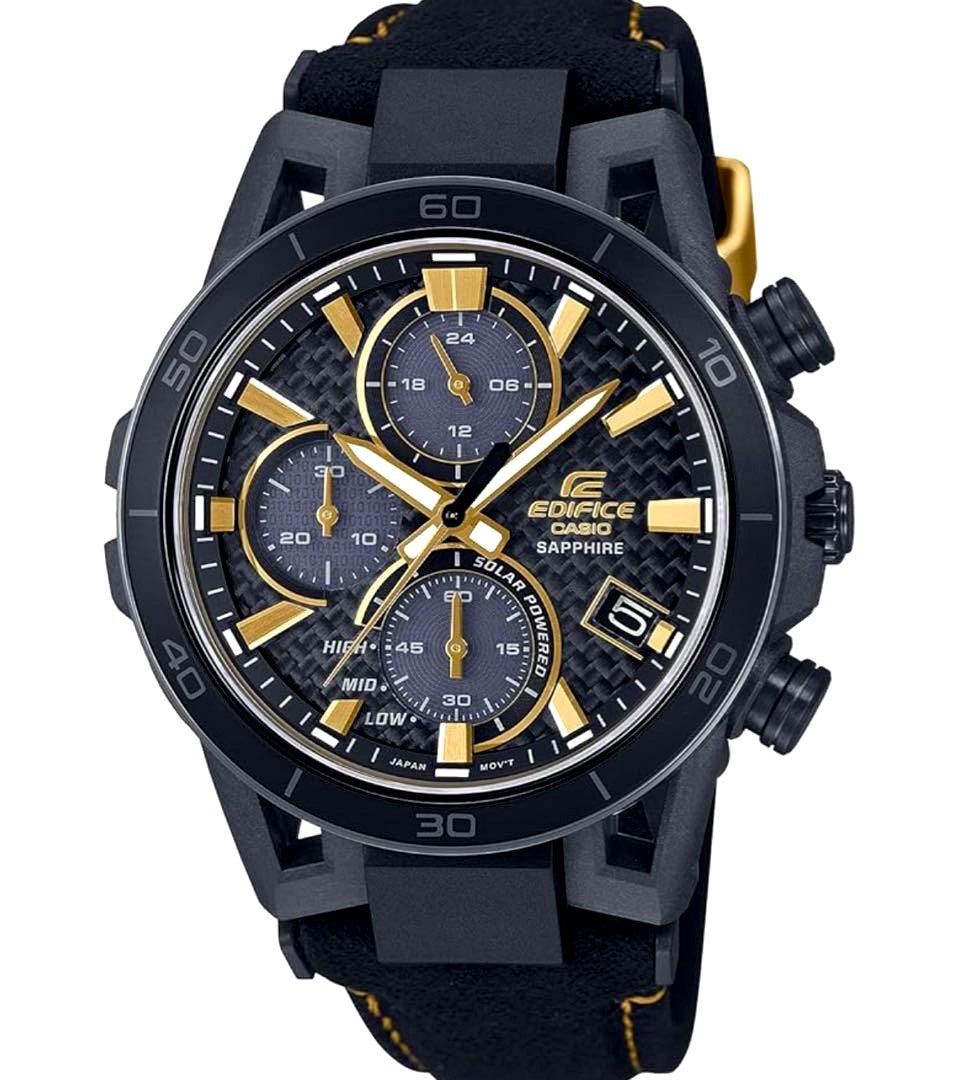 Casio Edifice 50th Anniversary EFS-S640ZE-1AJR black and gold men's wristwatch