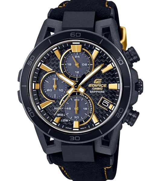 Casio Edifice 50th Anniversary EFS-S640ZE-1AJR black and gold men's wristwatch