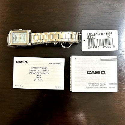 Casio LTP-1234DS-2A Series wristwatch with blue dial and silver band, Japan import